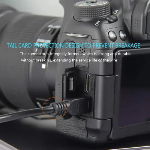 Vista 4 de Sqrmekoko Cable de repuesto compatible con Nikon D7000 D90 D40 D50 D60 D70 D70S D80 D100 D200 D300 D300S D600 D700 D3000 D3100 J1 J2 J3 V1