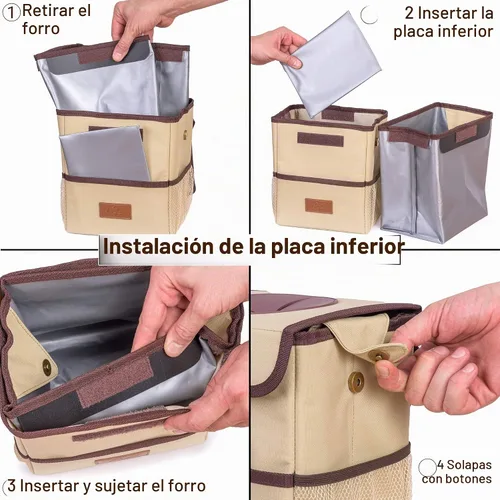 Vista 8 de Creathing - Bote de basura para coche, impermeable, con tapa, consola o asiento