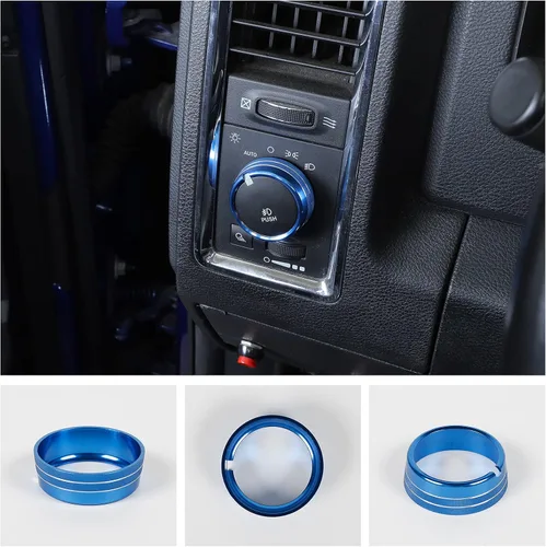 Vista 3 de Voodonala para Dodge RAM - Cubierta de perilla selectora de ajuste de interruptor de faro delantero de aluminio para Dodge RAM 2010-2017, accesorios