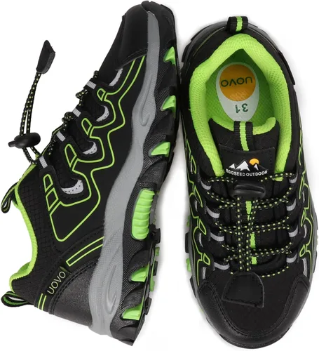 Vista 7 de UOVO Tenis para niños y niñas, para senderismo, correr, caminar al aire libre, tenis impermeables antideslizantes