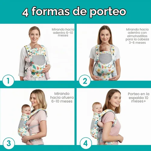 Vista 5 de YooxArmor - Portabebés transpirable para 7-66 libras, Boho Bohemio