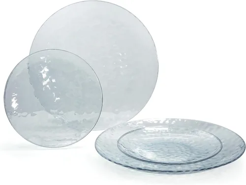 Vista 14 de Ocasiones" Paquete de 50 platos (25 invitados) - Juego de platos de plástico desechables para fiestas de boda pesados, cena de 25 x 10 pulgadas +