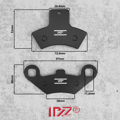 Vista 2 de 1PZ ST5-R1B Pastillas de freno delanteras y traseras de repuesto para Polaris Scrambler 500 400 Trail Boss 325 330 Sportsman 500 400 335 Magnum 325