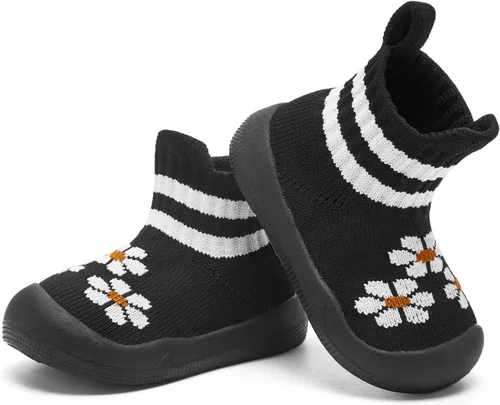 Vista 5 de Engtoy Calcetines para bebé, zapatos para caminar, antideslizantes, transpirables, con suela de goma suave, para bebés, niños y niñas, zapatos