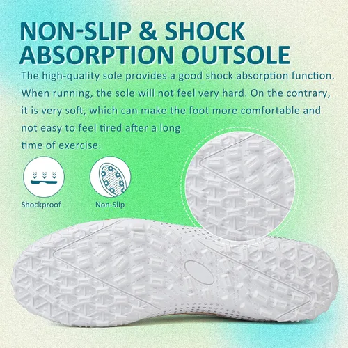 Vista 3 de GRESKY Tacos de fútbol para hombre y mujer, zapatos de fútbol para interiores y exteriores, para niño grande AG TF