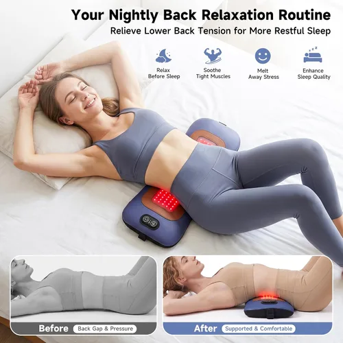 Vista 4 de Almohada de apoyo lumbar inalámbrica, masajeador de espalda baja