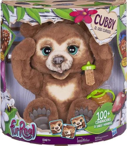 Vista 4 de FurReal Hasbro E4591EP5 Friends Cubby The Curious Bear - Juguete interactivo de peluche, a partir de 4 años, multicolor