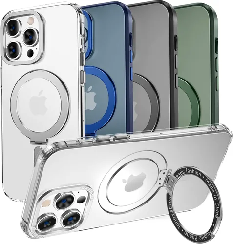 Vista 7 de MAGIC JOHN Funda para iPhone 11 Pro [compatible con Magsafe] [con soporte de metal magnético] [a prueba de golpes de grado militar] Negro