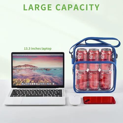 Vista 5 de MAY TREE Clear Messenger Bag Stadium Approved Clear Bag Purse for Stadium Events Concert Sport Work