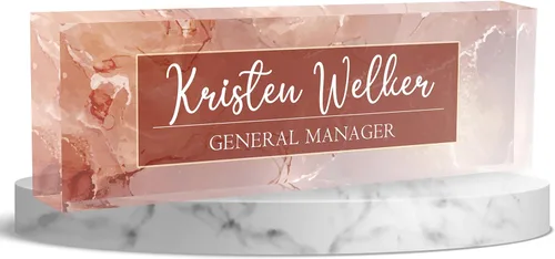 Vista 21 de Placa de nombre de escritorio personalizada, placa de identificación acrílica personalizada para decoración de escritorios, regalos