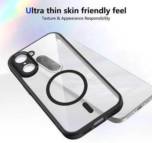 Vista 522 de Funda magnética transparente compatible con Xiaomi 17T, color negro 2 en 1 PC + TPU cubierta de teléfono a prueba de golpes, carcasa protectora