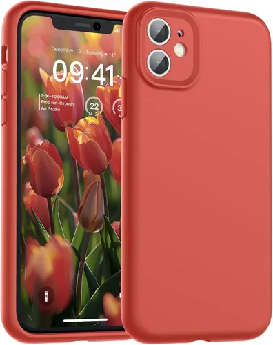 Vista 38 de SUPFINE - Funda diseñada para iPhone 12, silicona líquida premium con [forro de microfibra suave antiarañazos][protección de cámara mejorada], funda