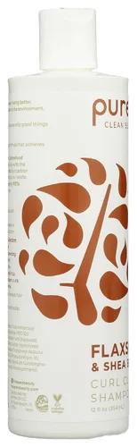 Vista 4 de Purezero Champú de aceite de linaza y manteca de karité, cuidado de rizos, para desenredar y desencadenar el cabello rizado, ideal para cabello