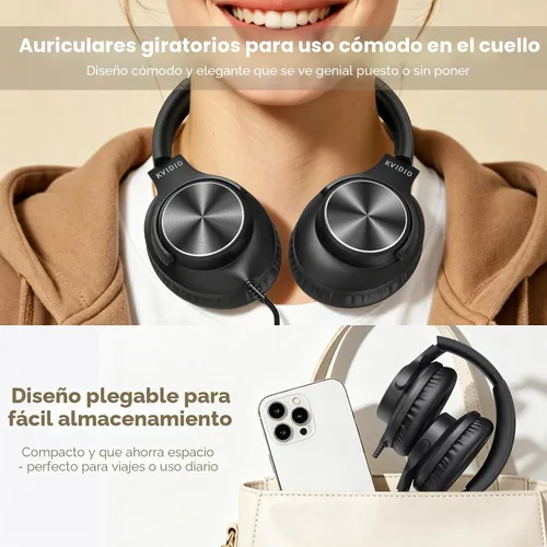 Vista 7 de Auriculares con cable con micrófono, auriculares con cable de 0.1 in para Negro
