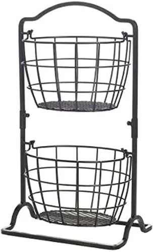 Vista 9 de Gourmet Basics by Mikasa Harbor, canastilla de alambre para productos con 3 niveles