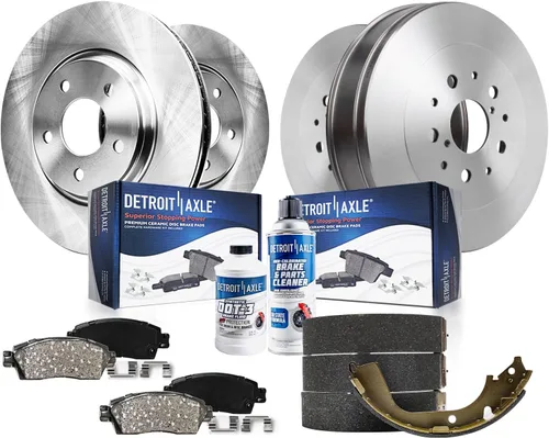 Vista 14 de Detroit Axle - Kit de frenos para Land Rover LR3 2005-2009, Rotores de freno deportivos Range Rover 2006-2009 y pastillas de freno de cerámica 2007