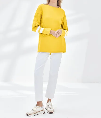 Vista 114 de Fisoew Camisetas de manga larga para mujer, holgadas, casuales, con cuello redondo, blusa suave