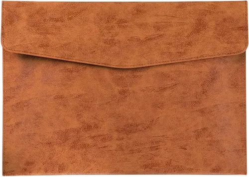 Vista 11 de Carpeta de archivos A4 de cuero PU Portafolio impermeable carpeta sobre con cierre a presión verde militar