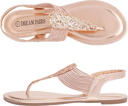 Vista 2 de DREAM PAIRS Sandalias estilo gladiador de tiras elásticas para mujer para el verano