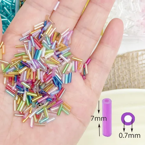 Vista 5 de Kit de cuentas de tubo GTAAOY con cuerda de cristal, 0.276 in/9600 piezas