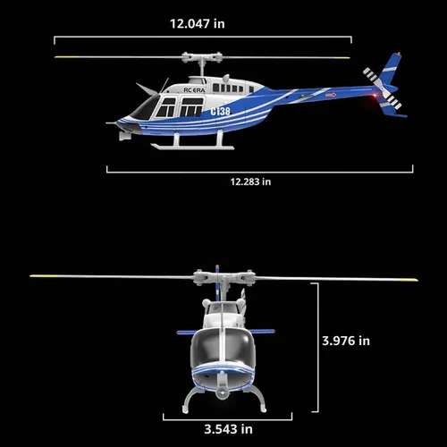 Vista 8 de C138 206 Helicóptero controlado a distancia Avión Drone RC Heli Single Rotor Sin Ailerons 6CH 6-Axis Giroscopio Altitude Hovering W/Localización