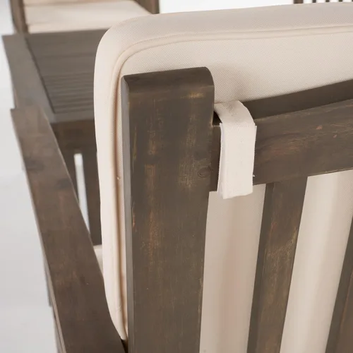 Vista 4 de Christopher Knight Home Carolina Acacia - Juego de 4 piezas, acabado gris/crema