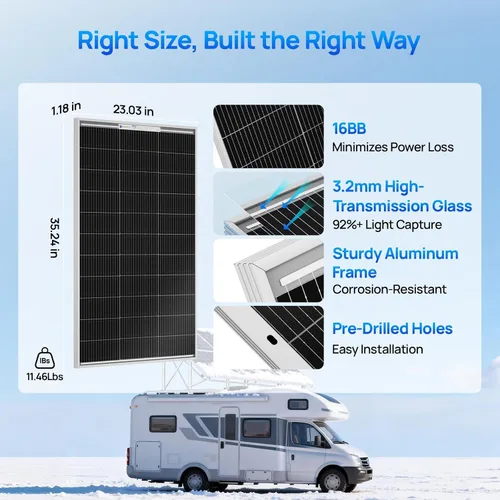Vista 6 de ECO-WORTHY Bifacial - Cargador de energía para módulo fotovoltaico rígido