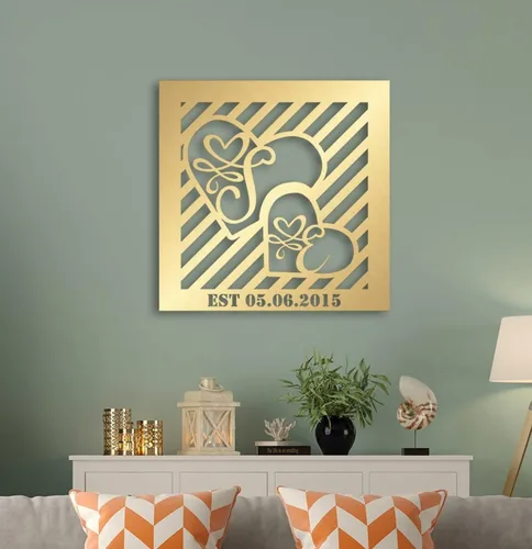Vista 7 de Mariposa y corazones, arte de pared de metal personalizado, decoración moderna del hogar, decoración de pared de metal, regalo de inauguración