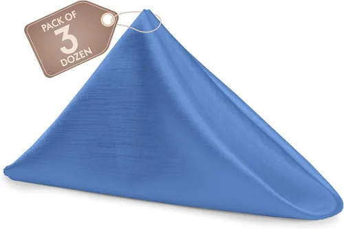 Vista 179 de Ultimate Textile -1 docena - Reversible Shantung Satin - Majestic - Servilletas de tela Majestic de 17 x 17 pulgadas color azul pizarra