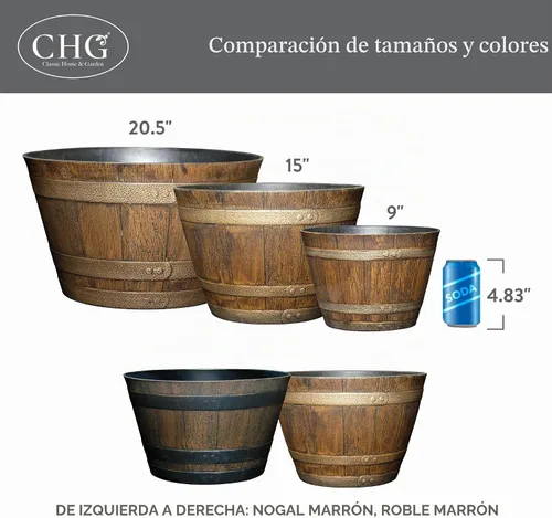 Vista 7 de Classic Home and Garden 74 Barril de whisky, 9 ", roble angustiado
