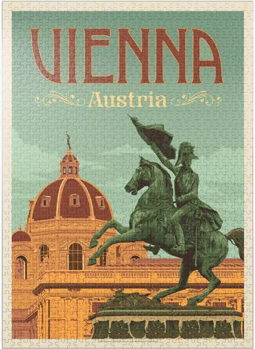 Vista 9 de MyPuzzle Austria: Viena, póster vintage, rompecabezas de 100 piezas para adultos