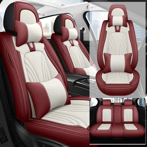 Vista 8 de Fundas de asiento de automóvil para Toyota Matrix 2003-2013, impermeables, de piel sintética, compatibles con bolsas de aire, fundas protectoras