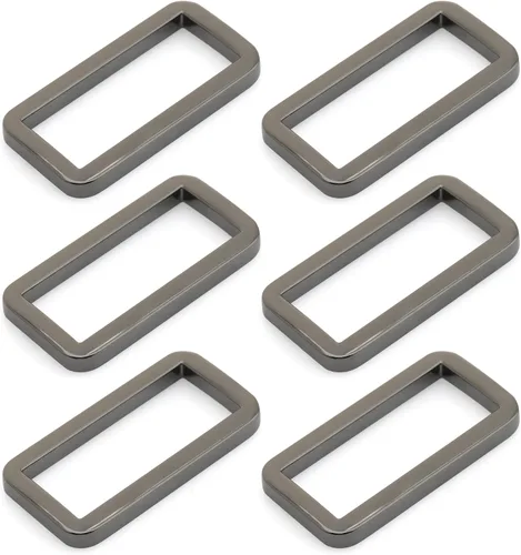Vista 11 de CRAFTMEMORE Hebilla de anillos rectangulares planos de metal para bolsa, correa de cinturón, acabado de calidad de bucle resistente, paquete de 6