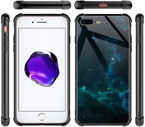 Vista 5 de CARLOCA Funda compatible con iPhone 8 Plus, iPhone 7 Plus para hombres y niños, increíble diseño de patrón de luz espacial nebulosa, a prueba