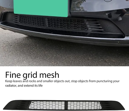 Vista 2 de Rejilla frontal de malla protectora para Tesla, rejilla de ventilación de entrada de aire, repuesto para Tesla 2020-2023, parachoques de malla