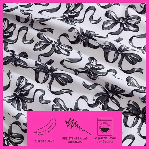 Vista 6 de Betsey Johnson - Juego de sábanas tamaño individual con funda de almohada a Lazos de ballet gris