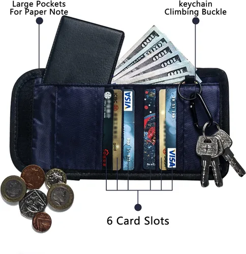 Vista 2 de T.CONTACT - Cartera con cordón para el cuello con cremallera, monedero, tarjetero para hombres, mujeres, niños y niños, Negro -, Cartera para niños