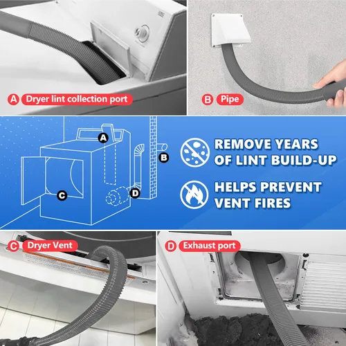 Vista 5 de Sealegend Kit de limpiador de ventilación para secadora, accesorio para Gris