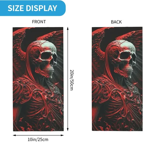 Vista 3 de HERRECX grim reaper skull angel god skeleton red Neck Gaiter Face Cover Scarf Balaclava Bandana for Women Men Gaiter Mask for Motorcycle Cycling