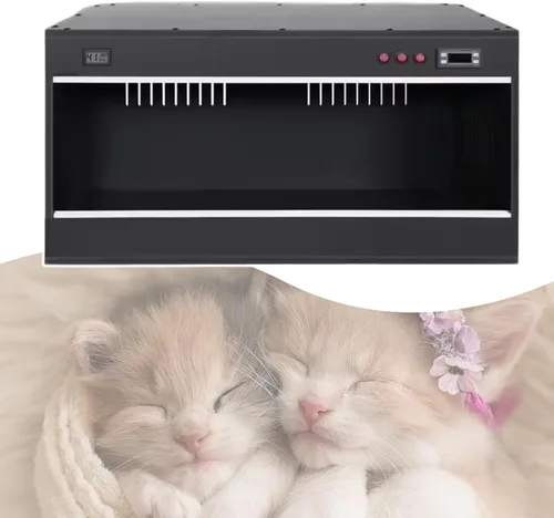 Vista 8 de Kitten Incubator with Ceramic Heating Lamp,Pet Incubator Box,Humidity Can Be Seen,Constant Temperature Heating,for Pet Delivery Rooms,Beige-60-50-50