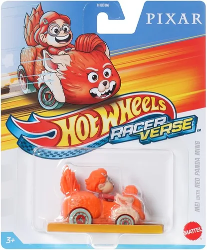 Vista 5 de Hot Wheels RacerVerse Mei with Red Panda Ming - Coche de juguete a escala 1:64