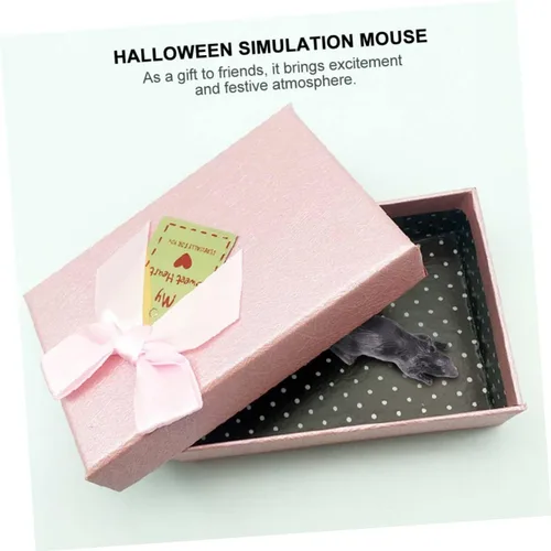 Vista 9 de 10 ratones falsos de plástico para simulación de Halloween para trucos y decoración, ligeros, reutilizables, divertidos para fiestas de Halloween