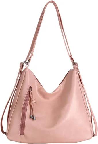 Vista 10 de Amplia bolsa de hombro, práctica mochila de piel sintética resistente al desgaste con correa ajustable para mujeres y niñas, Negro