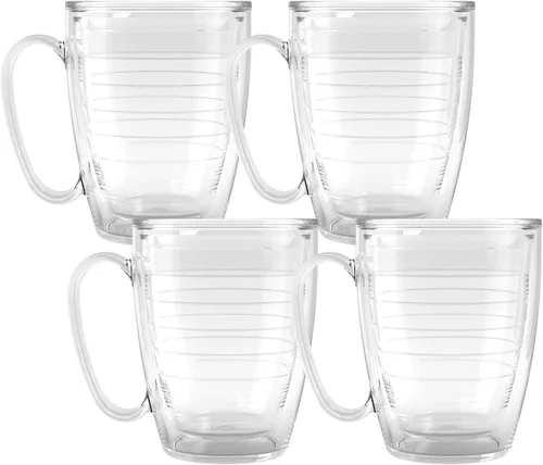 Vista 17 de Tervis Vaso aislado de mesa transparente y colorido fabricado en Estados Unidos con doble pared, taza de viaje que mantiene las bebidas frías