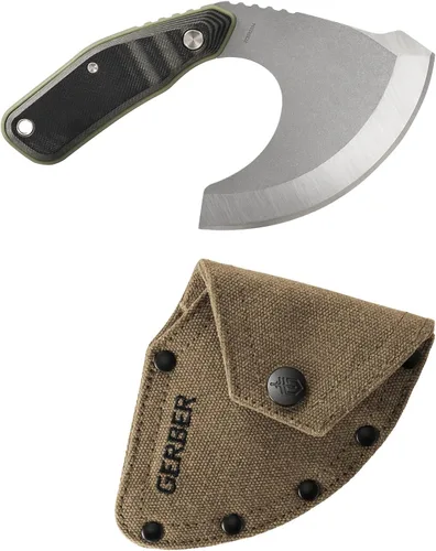Vista 2 de Gerber Gear Downwind Ulu - Cuchillo Ulu con funda para equipo de caza, color negro