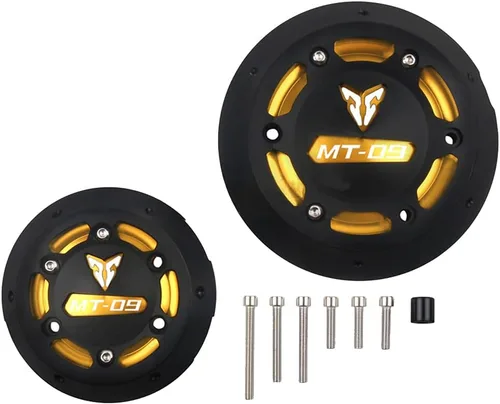 Vista 6 de Protector de aluminio del estator del protector del motor del CNC Compatible con Yamaha MT09 FZ09 (negro)