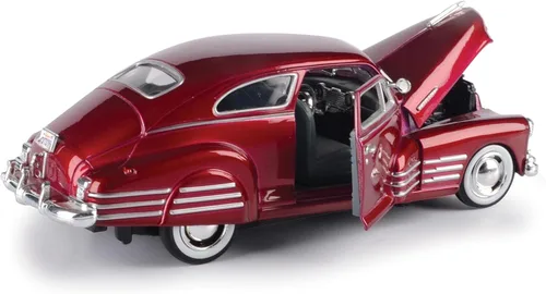 Vista 2 de 1948 Chevy Aerosedan Fleetline, rojo - Motormax Premium American 73266-1/24 escala modelo de automóvil fundido a presión, unisex para niños