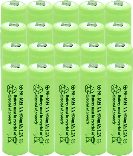 Vista 10 de Ni-Mh AA 600mAh 1.2V batería recargable para luces solares al aire libre lámpara de jardín (paquete de 4)