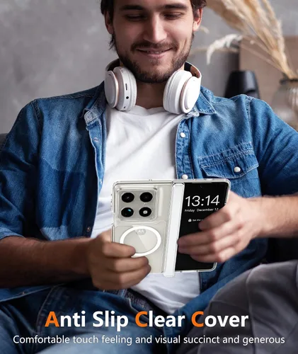 Vista 7 de FNTCASE Funda plegable para Motorola Razr: con protección de bisagra, fundas magnéticas transparentes compatibles con Magsafe grado militar contra