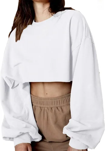 Vista 7 de Artfish Sudaderas sueltas de manga larga con cuello redondo para mujer, para entrenamiento, estilo casual